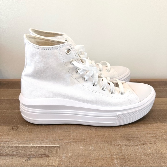 Converse Chuck Taylor All Star Move High Top Sneaker White Platform Woman’s 10 - Picture 3 of 14